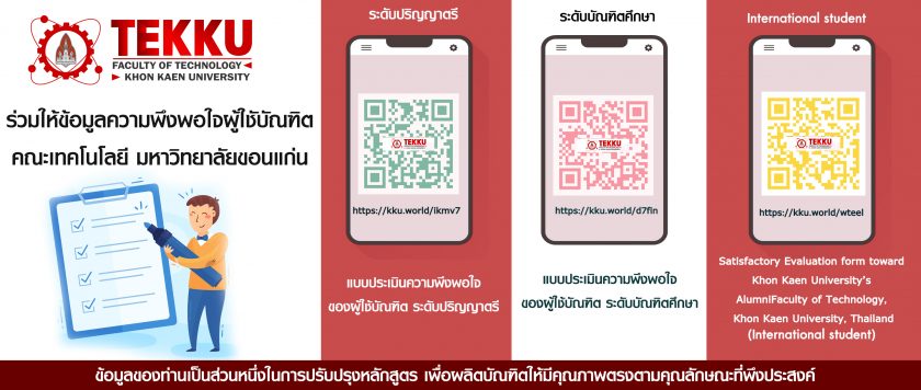 ร่วมให้ข้อมูลความพึงพอใจผู้ใชับัณฑิต คณะเทคโนโลยี มหาวิทยาลัยขอนแก่น