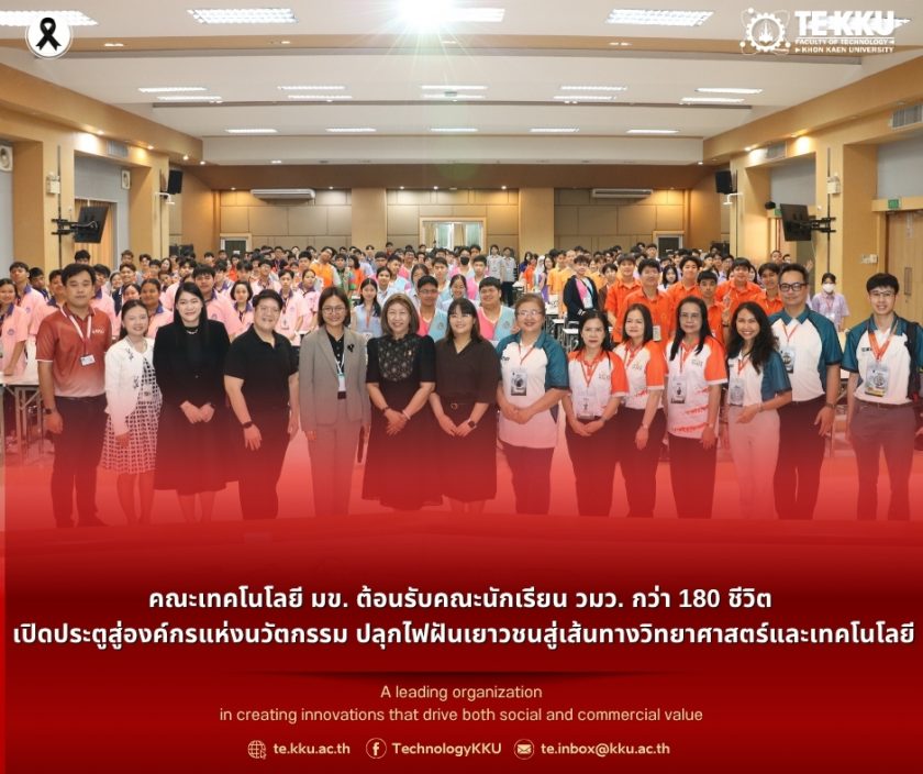 คณะเทคโนโลยี มข. ต้อนรับคณะนักเรียน วมว. กว่า 180 ชีวิต เปิดประตูสู่องค์กรแห่งนวัตกรรม ปลุกไฟฝันเยาวชนสู่เส้นทางวิทยาศาสตร์และเทคโนโลยี